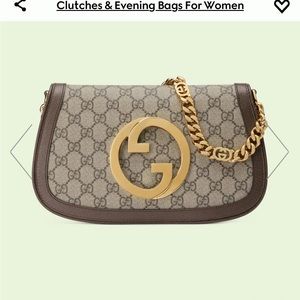 Gucci Blondie Shoulder Bag Small Crossbody Leather Strap/Gold Logo Chain Strap